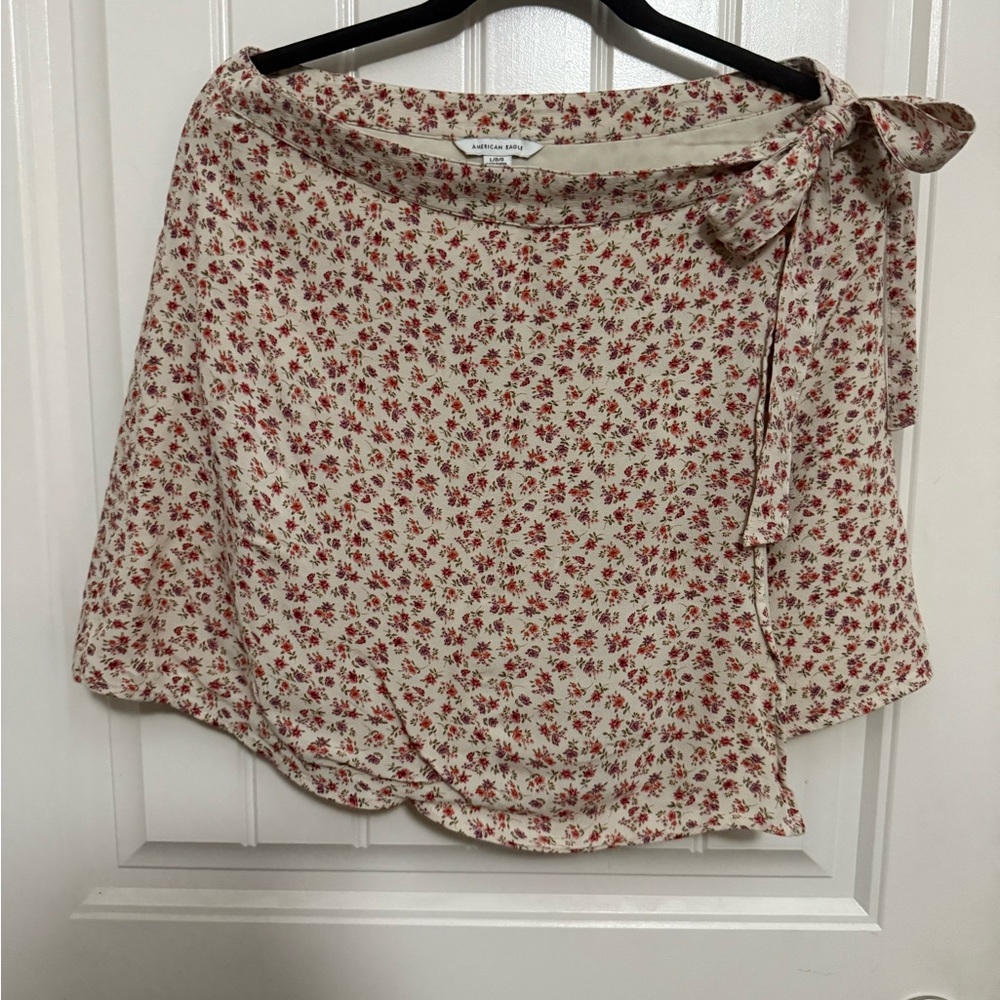 American Eagle Outfitters Floral Skirt with Red and Purple Accents